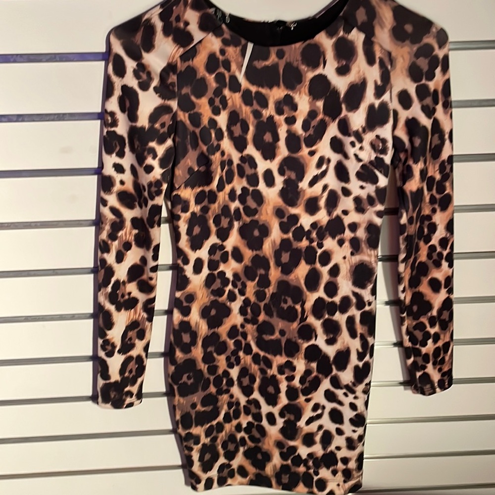 Dress cheetah print thick cozy high quality